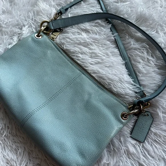 Coach Charley Embossed Horse and Carriage Pebbled Leather Crossbody Purse - Picture 7 of 9